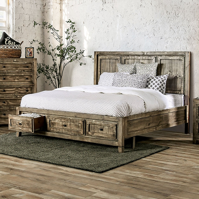 Oakridge Bed Brown & Grey - U&U Home Budget Furniture (Carteret, NJ)