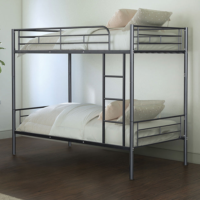 Plutus Twin/Twin Metal Bunkbed - U&U Home Budget Furniture (Carteret, NJ)