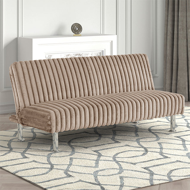 Hinwil Futon Sofa Bed Pink, Beige Grey, & Black - U&U Home Budget Furniture (Carteret, NJ)