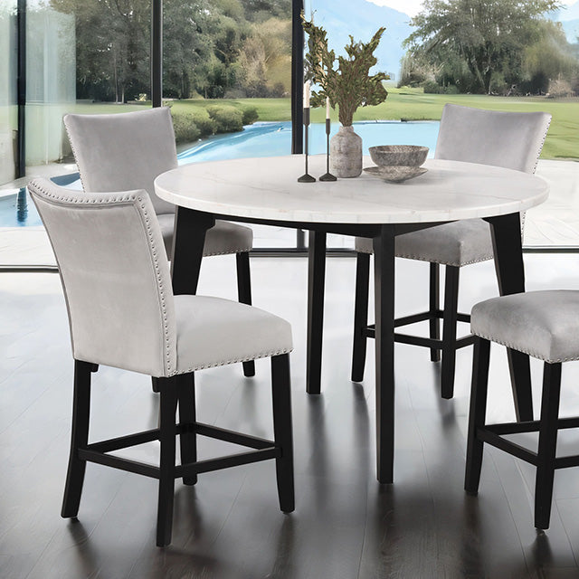 Sabro 5 Pc Dining Table Set Black - U&U Home Budget Furniture (Carteret, NJ)