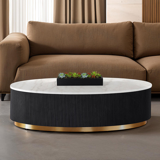 Virden Oval Cocktail Table - U&U Home Budget Furniture (Carteret, NJ)