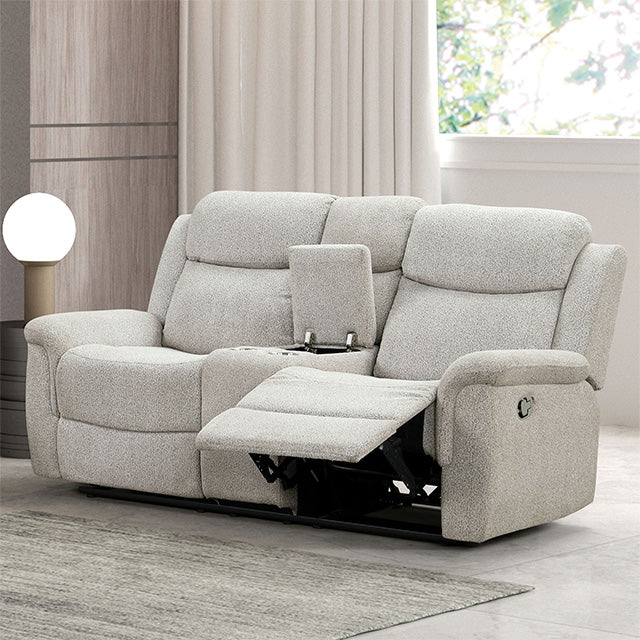 Sandbach Manual Reclining Loveseat With Console - U&U Home Budget Furniture (Carteret, NJ)