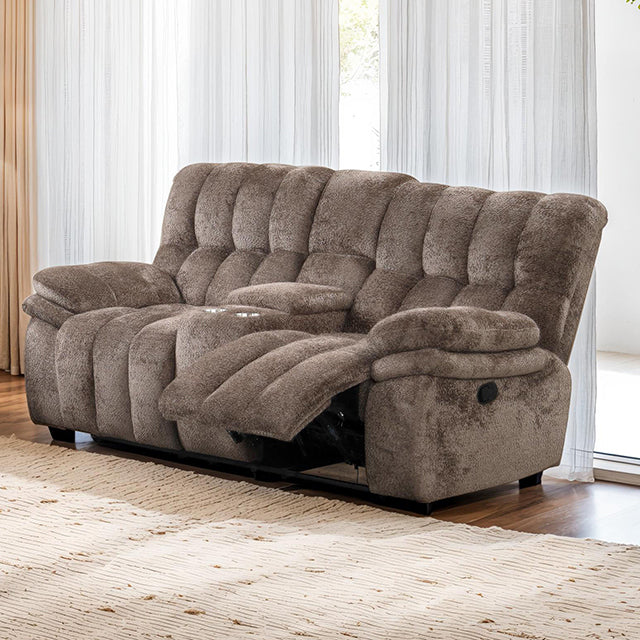 Hieronymus Manual Loveseat Brown - U&U Home Budget Furniture (Carteret, NJ)