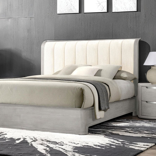 Osterley Queen & E.King Bed Grey & Black - U&U Home Budget Furniture (Carteret, NJ)