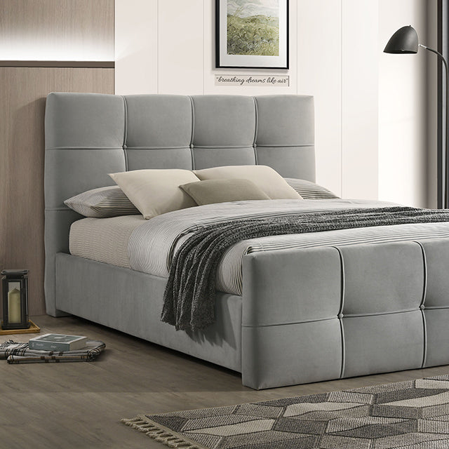 Merced Bed Gray & Ivory - U&U Home Budget Furniture (Carteret, NJ)