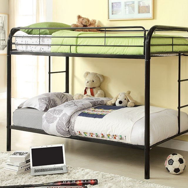 Rainbow Twin/Twin Bunk Bed Black, Silver, & White - U&U Home Budget Furniture (Carteret, NJ)