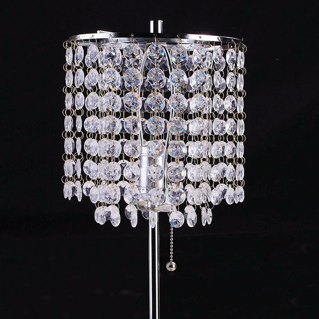 Perla Chrome Table Lamp - U&U Home Budget Furniture (Carteret, NJ)