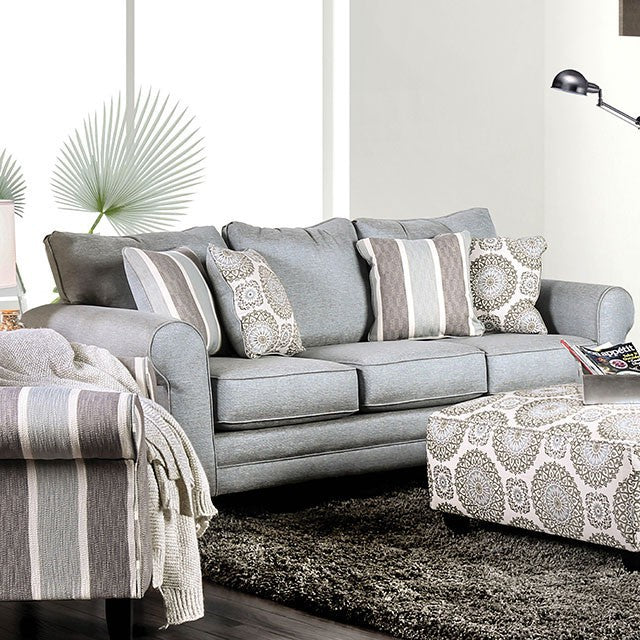 Misty Blue Gray Sofa - U&U Home Budget Furniture (Carteret, NJ)