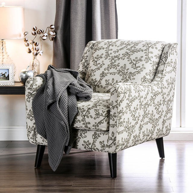 Dorset Ivory/Pattern Floral Chair - U&U Home Budget Furniture (Carteret, NJ)