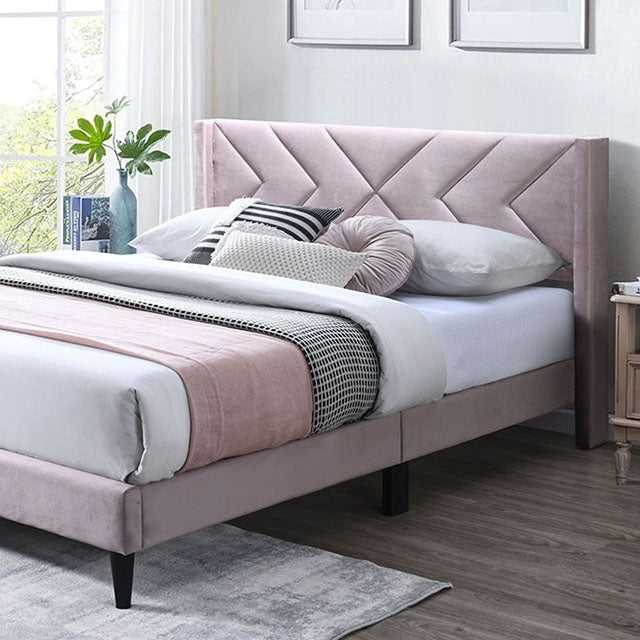 Cherry Queen Bed - U&U Home Budget Furniture (Carteret, NJ)
