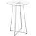 Zanella Glass Top Bar Table Chrome - U&U Home Budget Furniture (Carteret, NJ)