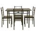 Anna 5-piece Rectangular Dining Set Dark Bronze - U&U Home Budget Furniture (Carteret, NJ)