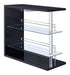 Prescott Rectangular 2-shelf Bar Unit Glossy Black - U&U Home Budget Furniture (Carteret, NJ)