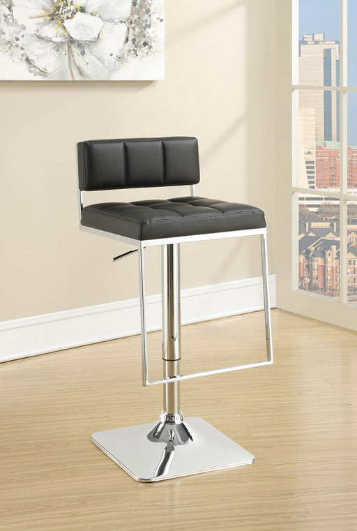 Alameda Adjustable Bar Stool Chrome and Black - U&U Home Budget Furniture (Carteret, NJ)