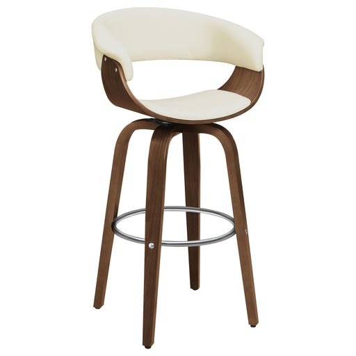 Zion Upholstered Swivel Bar Stool Walnut and Ecru - U&U Home Budget Furniture (Carteret, NJ)
