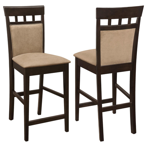 Gabriel Upholstered Counter Height Stools Cappuccino and Beige (Set of 2) - U&U Home Budget Furniture (Carteret, NJ)