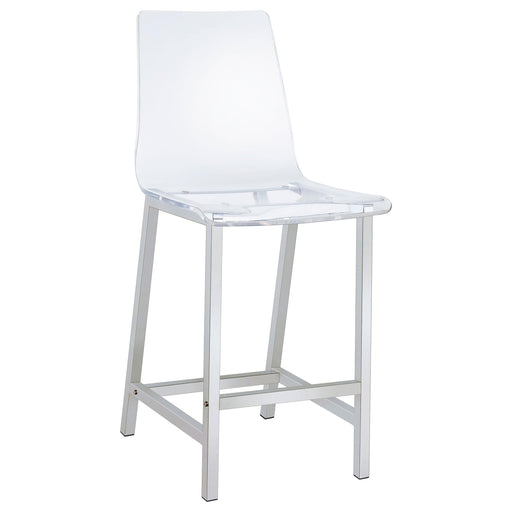Juelia Counter Height Stools Chrome and Clear Acrylic (Set of 2) - U&U Home Budget Furniture (Carteret, NJ)