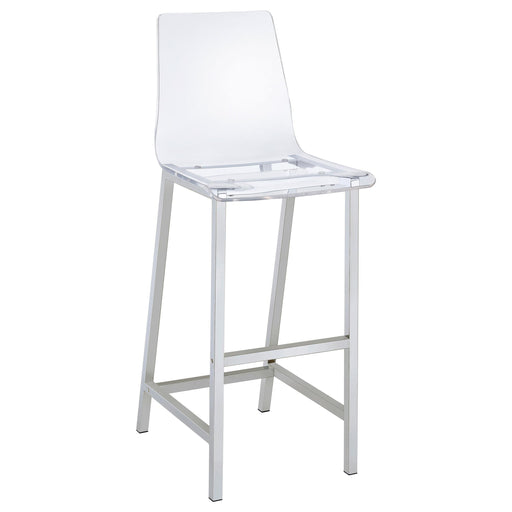 Juelia Bar Stools Chrome and Clear Acrylic (Set of 2) - U&U Home Budget Furniture (Carteret, NJ)