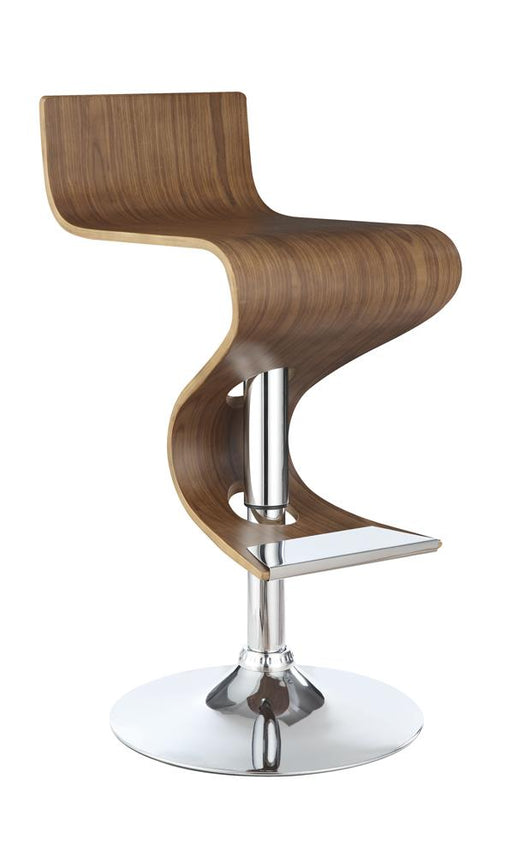 Covina Adjustable Bar Stool Walnut and Chrome - U&U Home Budget Furniture (Carteret, NJ)