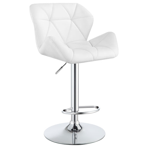 Berrington Adjustable Bar Stools Chrome and White (Set of 2) - U&U Home Budget Furniture (Carteret, NJ)