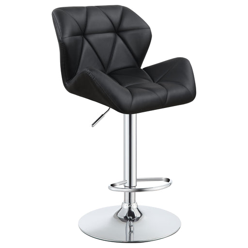 Berrington Adjustable Bar Stools Chrome and Black (Set of 2) - U&U Home Budget Furniture (Carteret, NJ)