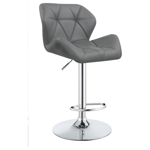Berrington Adjustable Bar Stools Chrome and Grey (Set of 2) - U&U Home Budget Furniture (Carteret, NJ)