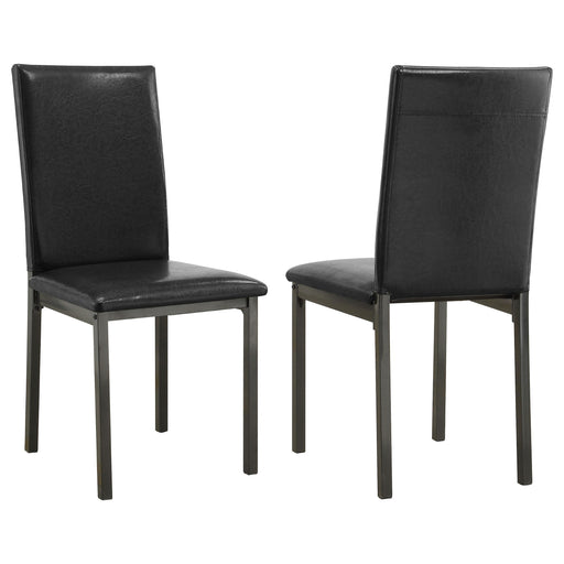 Garza Upholstered Dining Chairs Black (Set of 2) - U&U Home Budget Furniture (Carteret, NJ)