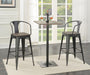 Cavalier 3-piece Square Bar Table Set Dark Elm and Black - U&U Home Budget Furniture (Carteret, NJ)