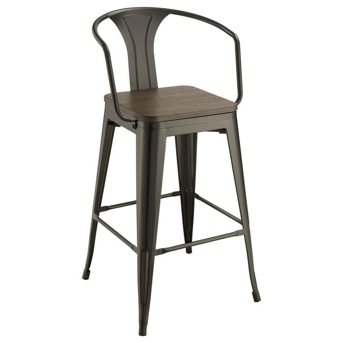Cavalier 3-piece Square Bar Table Set Dark Elm and Black - U&U Home Budget Furniture (Carteret, NJ)