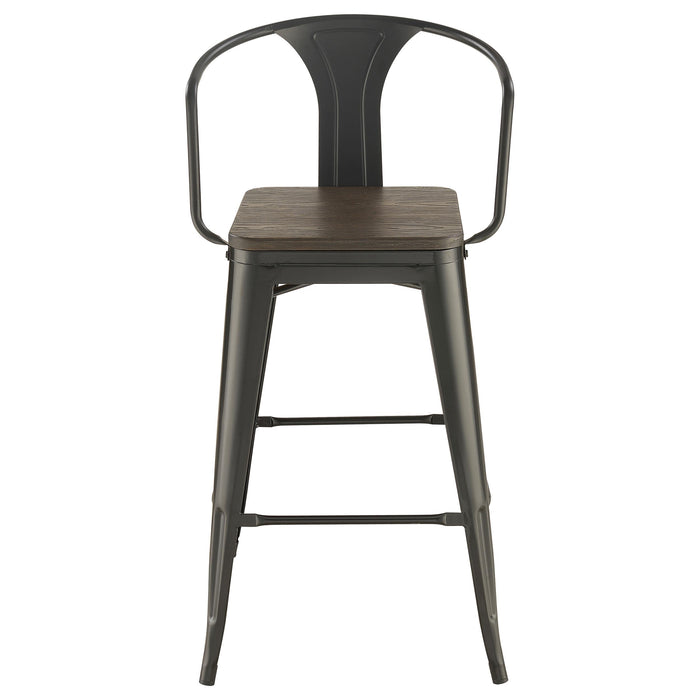 Cavalier 3-piece Square Bar Table Set Dark Elm and Black - U&U Home Budget Furniture (Carteret, NJ)