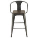 Cavalier 3-piece Square Bar Table Set Dark Elm and Black - U&U Home Budget Furniture (Carteret, NJ)