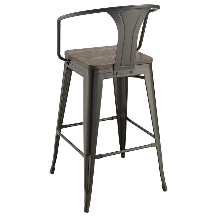 Cavalier 3-piece Square Bar Table Set Dark Elm and Black - U&U Home Budget Furniture (Carteret, NJ)