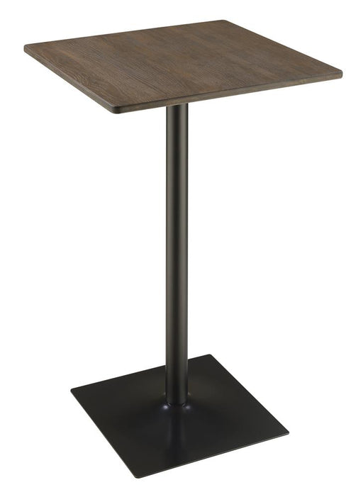 Cavalier Square Bar Table Dark Elm and Matte Black - U&U Home Budget Furniture (Carteret, NJ)