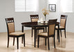 Gabriel 5-piece Extension Leaf Dining Table Set Cappuccino - U&U Home Budget Furniture (Carteret, NJ)