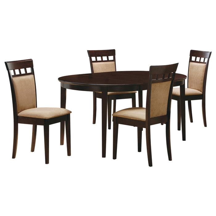 Gabriel 5-piece Extension Leaf Dining Table Set Cappuccino - U&U Home Budget Furniture (Carteret, NJ)