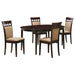 Gabriel 5-piece Extension Leaf Dining Table Set Cappuccino - U&U Home Budget Furniture (Carteret, NJ)