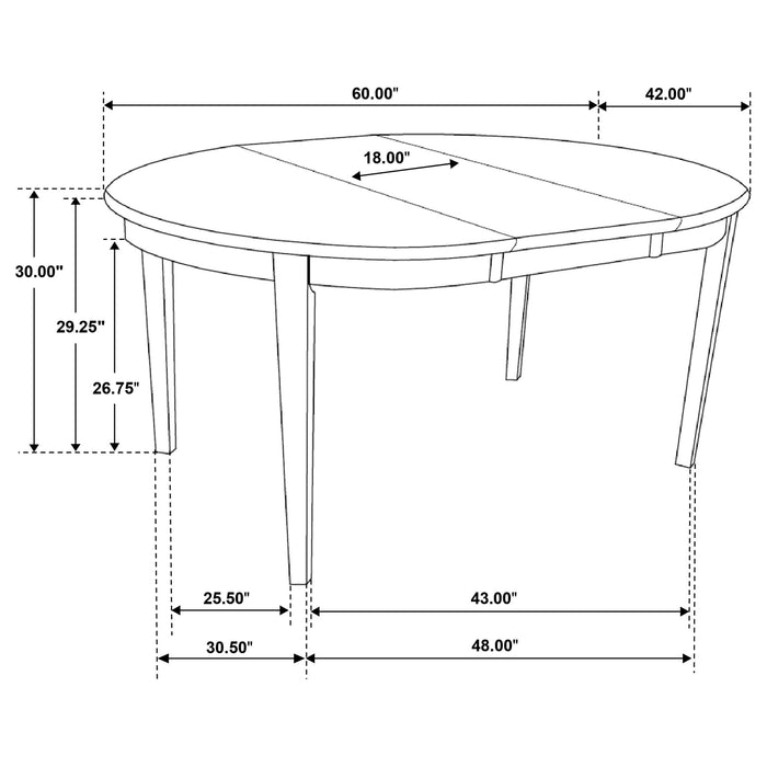 Gabriel 5-piece Extension Leaf Dining Table Set Cappuccino - U&U Home Budget Furniture (Carteret, NJ)