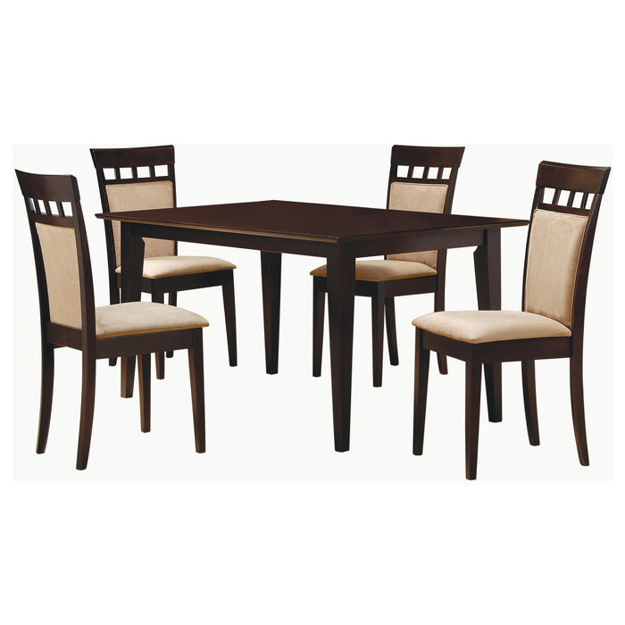 Gabriel 5-piece Rectangular 59-inch Closed Back Dining Set Cappuccino - U&U Home Budget Furniture (Carteret, NJ)