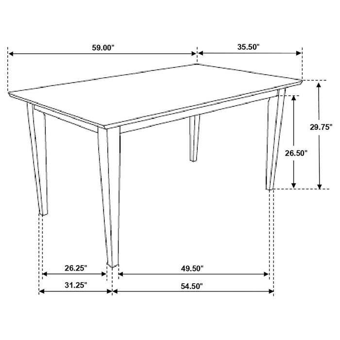 Gabriel 5-piece Rectangular 59-inch Closed Back Dining Set Cappuccino - U&U Home Budget Furniture (Carteret, NJ)