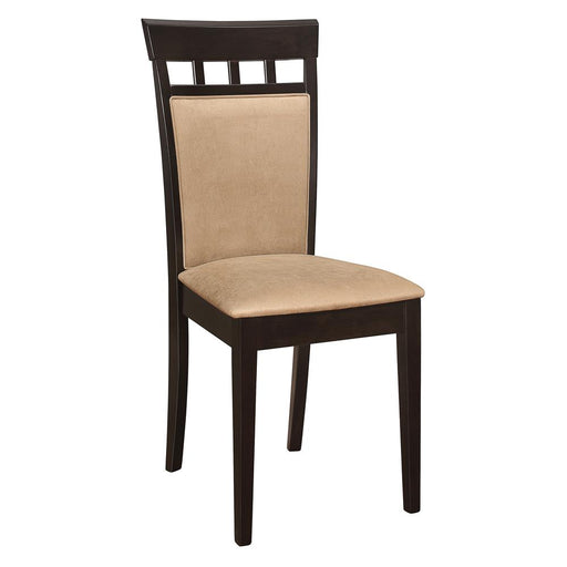 Gabriel Upholstered Side Chairs Cappuccino and Tan (Set of 2) - U&U Home Budget Furniture (Carteret, NJ)
