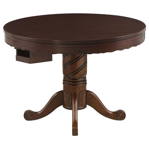 Turk 3-in-1 Round Pedestal Game Table Tobacco - U&U Home Budget Furniture (Carteret, NJ)