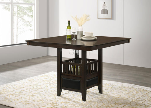 Jaden Square Counter Height Table with Storage Espresso - U&U Home Budget Furniture (Carteret, NJ)