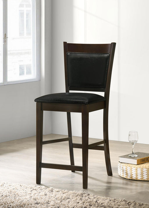 Jaden Upholstered Counter Height Stools Black and Espresso (Set of 2) - U&U Home Budget Furniture (Carteret, NJ)