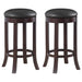 Aboushi Swivel Bar Stools with Upholstered Seat Brown (Set of 2) - U&U Home Budget Furniture (Carteret, NJ)