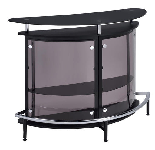 Amarillo 2-tier Bar Unit Black and Chrome - U&U Home Budget Furniture (Carteret, NJ)