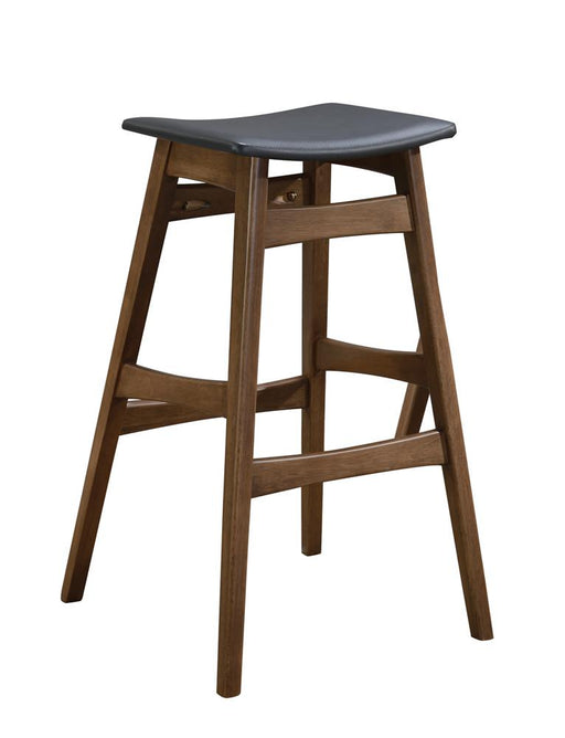 Finnick Tapered Legs Bar Stools Dark Grey and Walnut (Set of 2) - U&U Home Budget Furniture (Carteret, NJ)