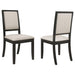 Louise Upholstered Dining Side Chairs Black and Cream (Set of 2) - U&U Home Budget Furniture (Carteret, NJ)