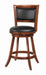 Broxton Upholstered Swivel Counter Height Stools Chestnut and Black (Set of 2) - U&U Home Budget Furniture (Carteret, NJ)