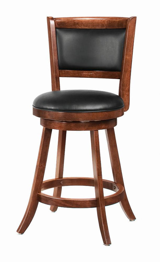 Broxton Upholstered Swivel Counter Height Stools Chestnut and Black (Set of 2) - U&U Home Budget Furniture (Carteret, NJ)