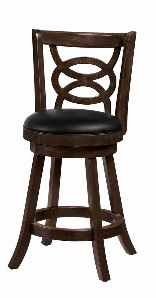 Calecita Swivel Counter Height Stools with Upholstered Seat Cappuccino (Set of 2) - U&U Home Budget Furniture (Carteret, NJ)